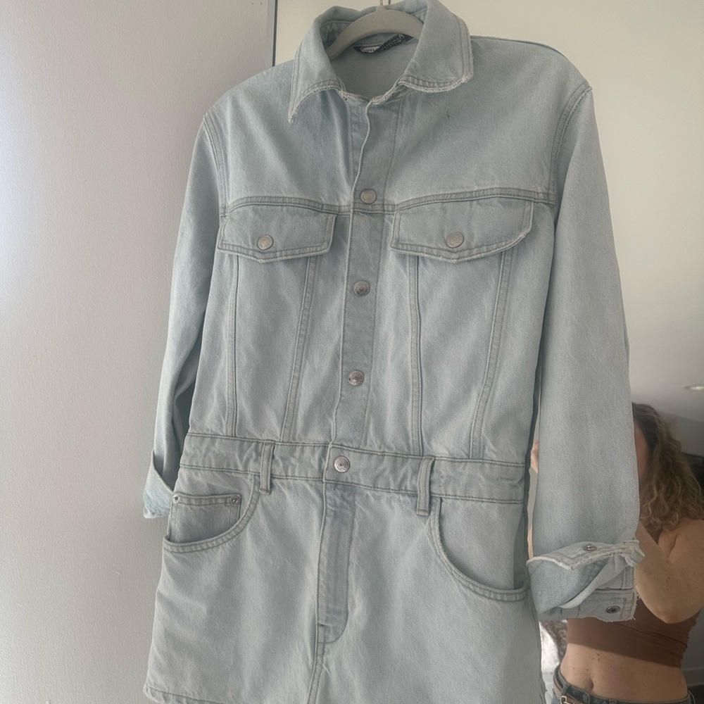 Zara Blue Jean Jacket Casual Style